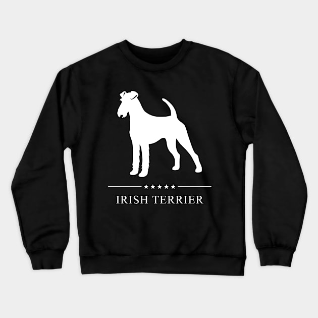 Irish Terrier Dog White Silhouette Crewneck Sweatshirt by millersye